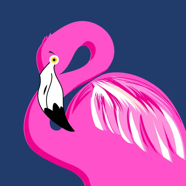 Retrato vetorial de flamingos rosa — Vetor de Stock