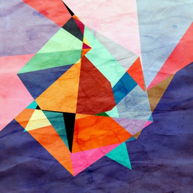 Sulu Boya geometrik arka plan