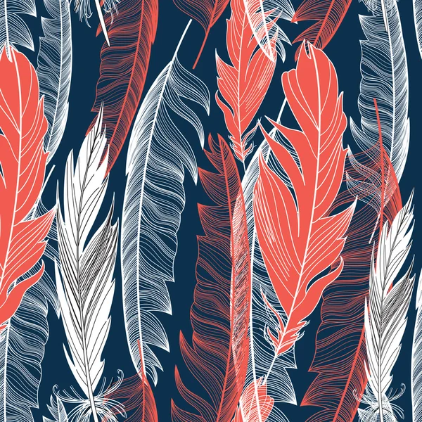 Graphic pattern of feathers — Stock Vector