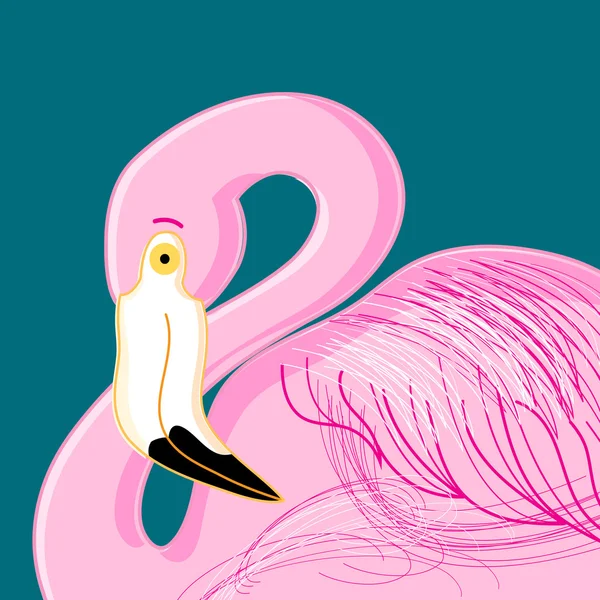 Retrato vetorial de flamingos rosa —  Vetores de Stock