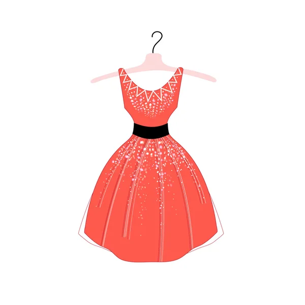 Ilustración de vestido de moda — Vector de stock