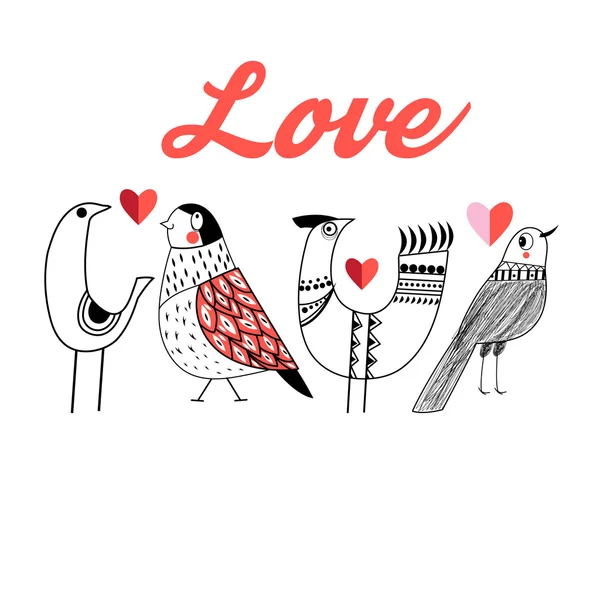 Любите маленьких птиц — стоковый вектор