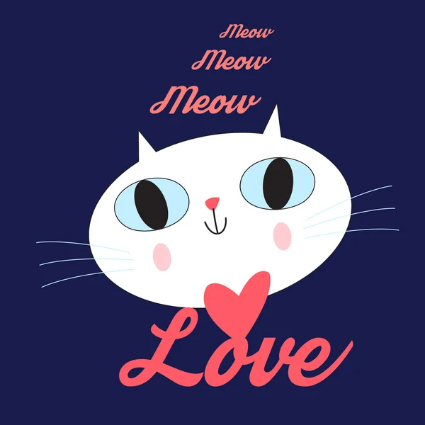 Portrait chat amoureux — Image vectorielle