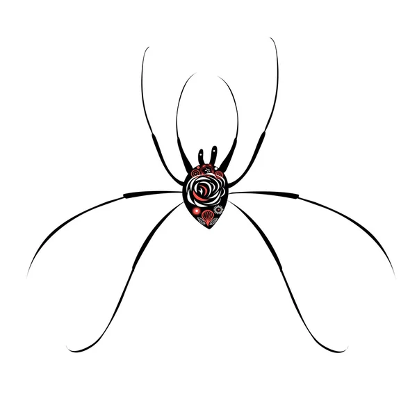 Araña grande sobre fondo blanco — Vector de stock