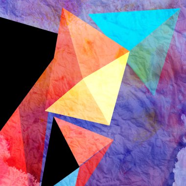 Sulu Boya geometrik arka plan