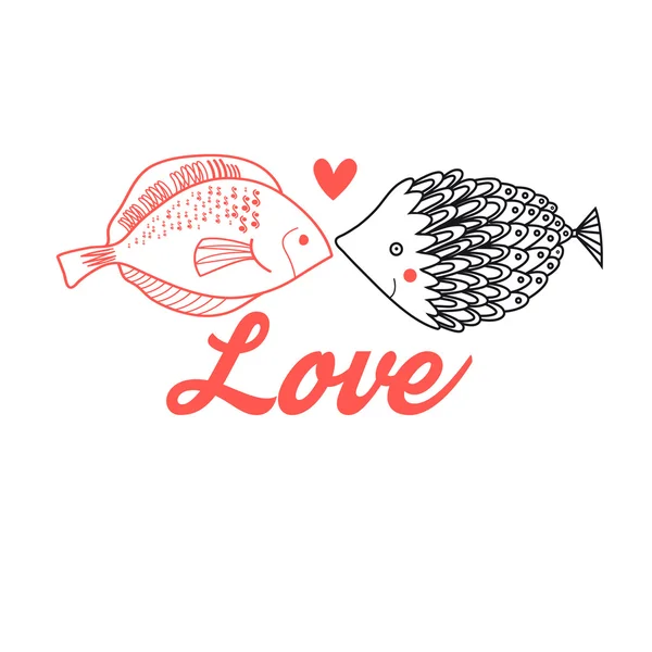Gli amanti del pesce grafico — Vettoriale Stock