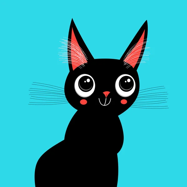 美丽的黑色小猫 — 图库矢量图片