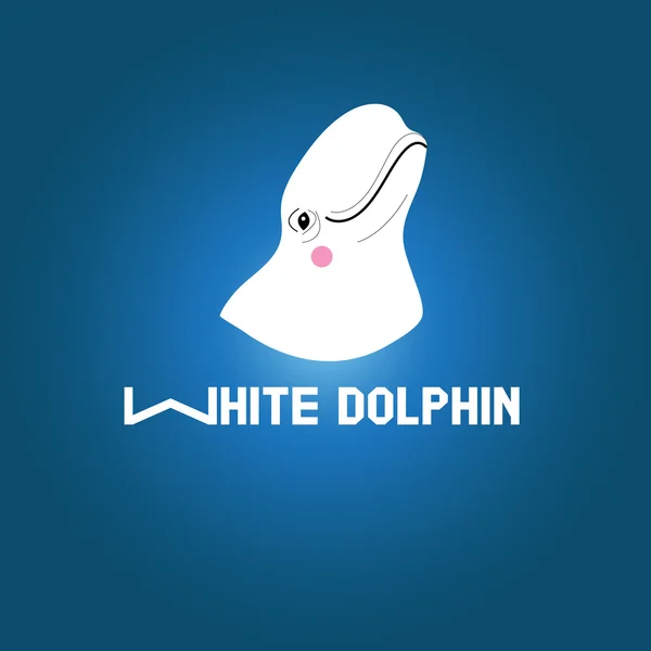 Delfín blanco de cabeza — Vector de stock