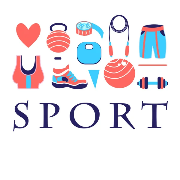 Different colored sports symbols — Stock Vector