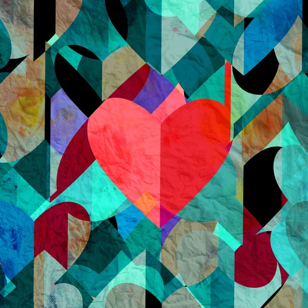 Abstracto vintage acuarela corazón — Foto de Stock