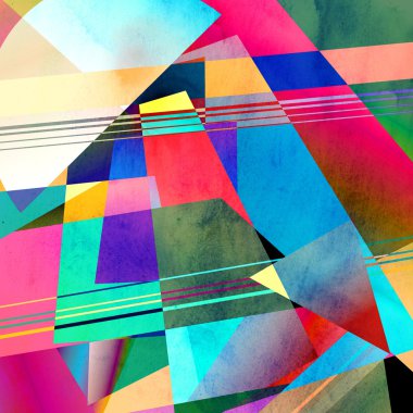 Sulu Boya geometrik arka plan