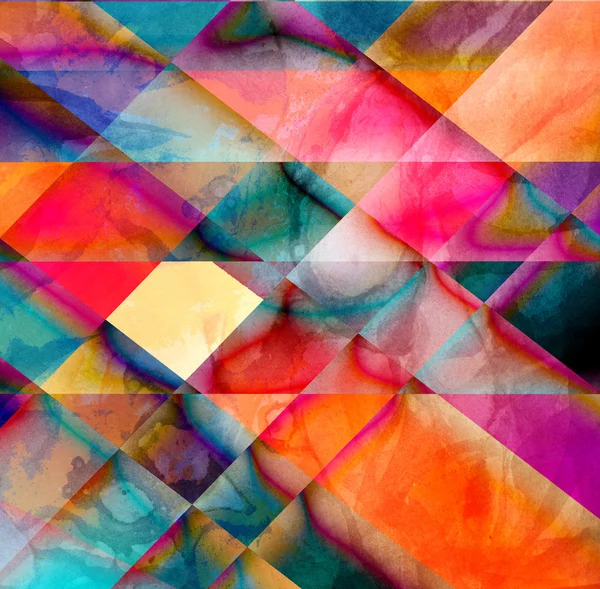 Abstract watercolor geometric background — Stock Photo, Image