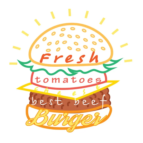 Sabrosa hamburguesa menú de alimentos — Archivo Imágenes Vectoriales