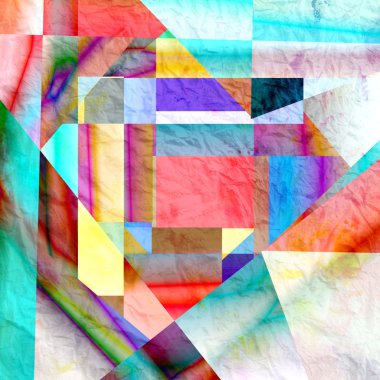 Sulu Boya geometrik arka plan