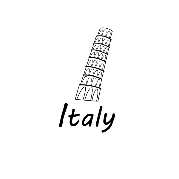 Sign Leaning Tower of Pisa — Stock Vector