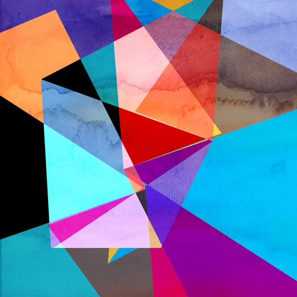 抽象的な水彩画の幾何学的な背景 — ストック写真