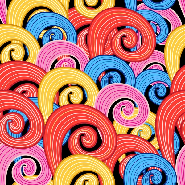 Pattern multicolored swirls — Stock Vector