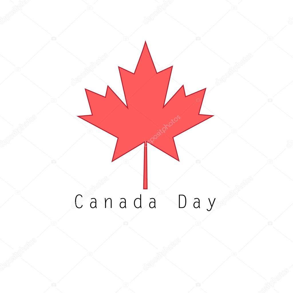 Graphic vector symbol of Canada red maple leaf on a white background