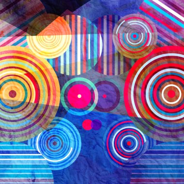 Sulu Boya geometrik arka plan