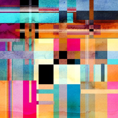 Sulu Boya geometrik arka plan