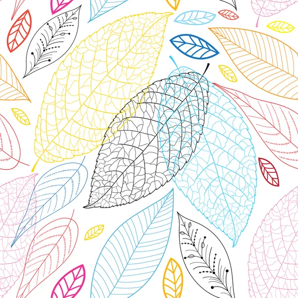 Graphic pattern of autumn leaves — Stock Vector