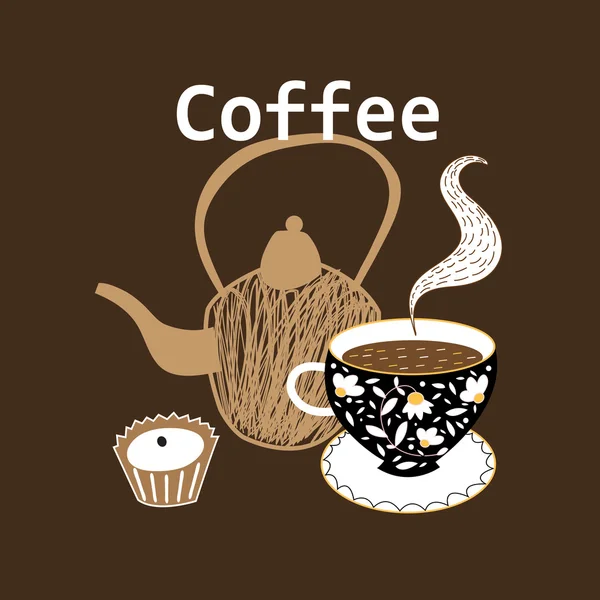 Çizim vektör kahve Kupası — Stok Vektör