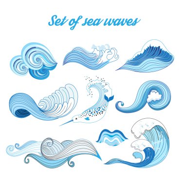 Vektör deniz dalgaları