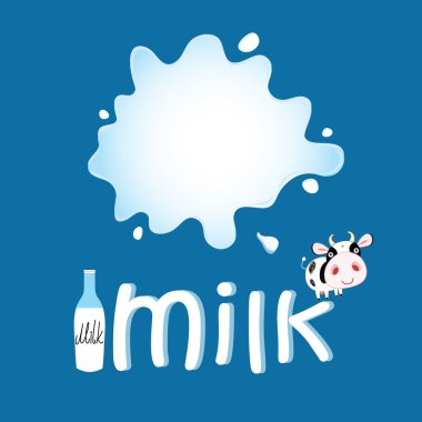 Bir fincan süt ile grafik poster