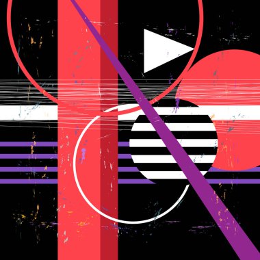 Geometrik nesnelerin soyut çok renkli arkaplanı