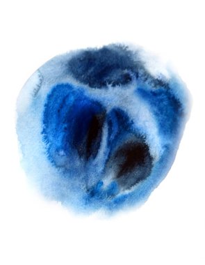 Beyaz bir çarşafta soyut bir Suluboya resmi. Bir tasarım veya iç tasarım için bir örnek