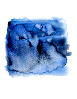 Beyaz bir çarşafta soyut bir Suluboya resmi. Bir tasarım veya iç tasarım için bir örnek