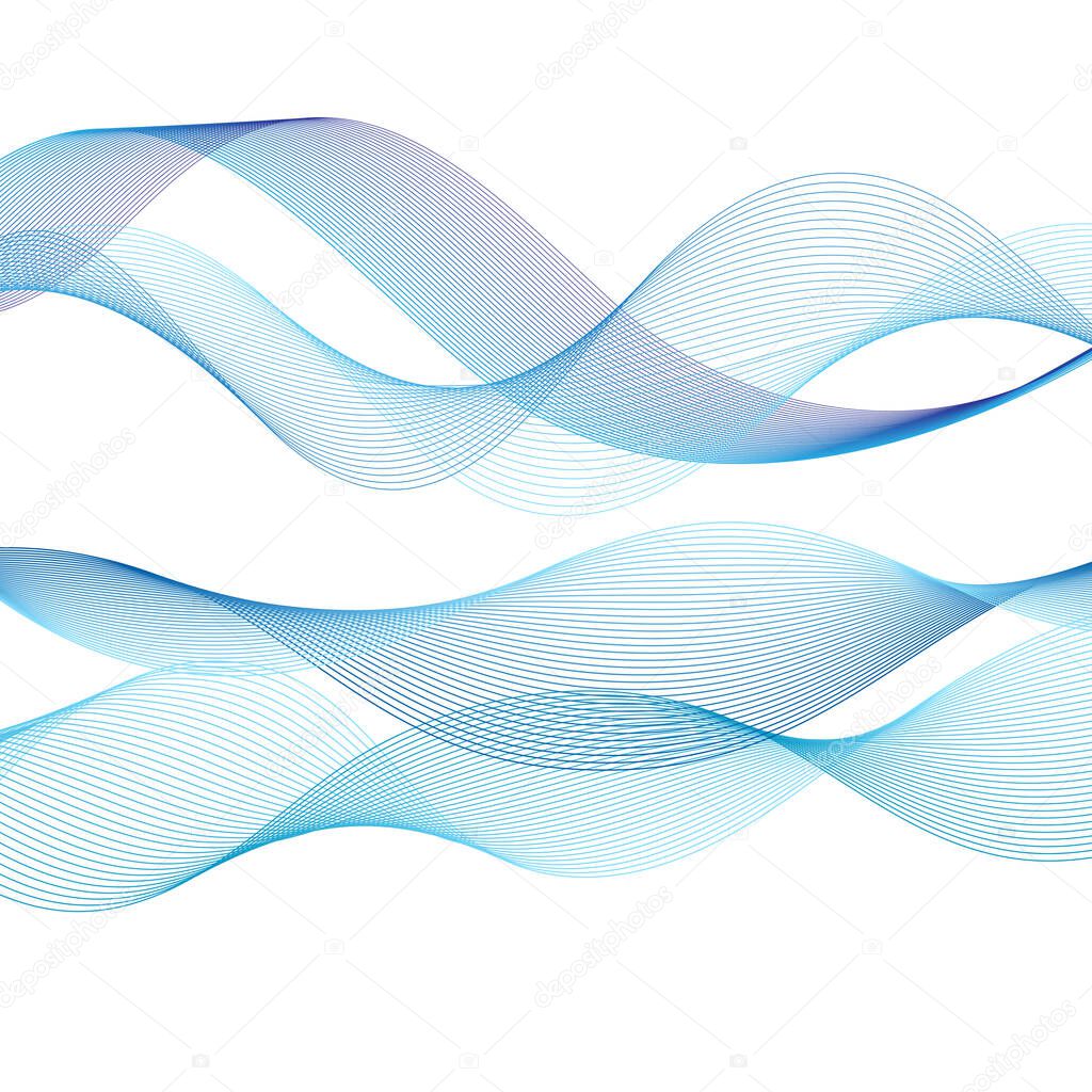 Abstract waves and lines on a white background