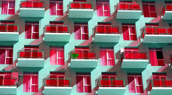 Photo Color Bright Balconies Multi Storey Building South — Stock Photo, Image