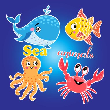 Deniz hayvanlarıyla parlak çizimler yap.