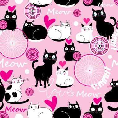 Kusursuz bir tatil düzeni ve güzel bir arka planda sevgi dolu kediler. Sevgililer Günü için kedilerle süslenmiş güzel bir süs..