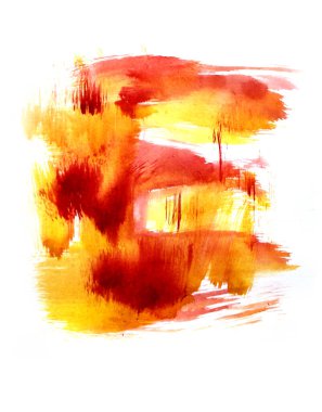 Beyaz bir çarşafta soyut bir Suluboya resmi. Bir tasarım veya iç tasarım için bir örnek