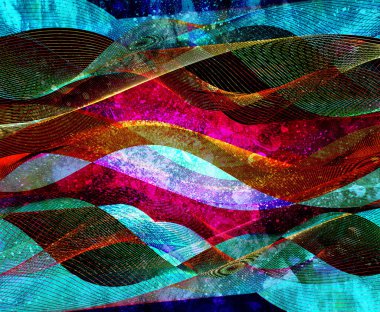 Geçmişinde farklı geometrik elementlere sahip soyut suluboya arkaplan.