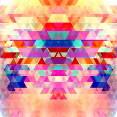 Geometrik nesnelerle suluboya parlak soyut arkaplan. Poster ya da web sitesi tasarımı için soyut şablon.