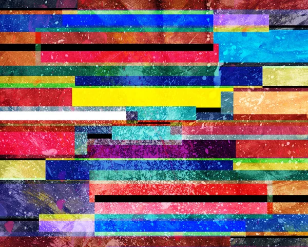 Acuarela Abstracta Ilustración Rayas Geométricas Multicolores Plantilla Muestra Para Diseño —  Fotos de Stock