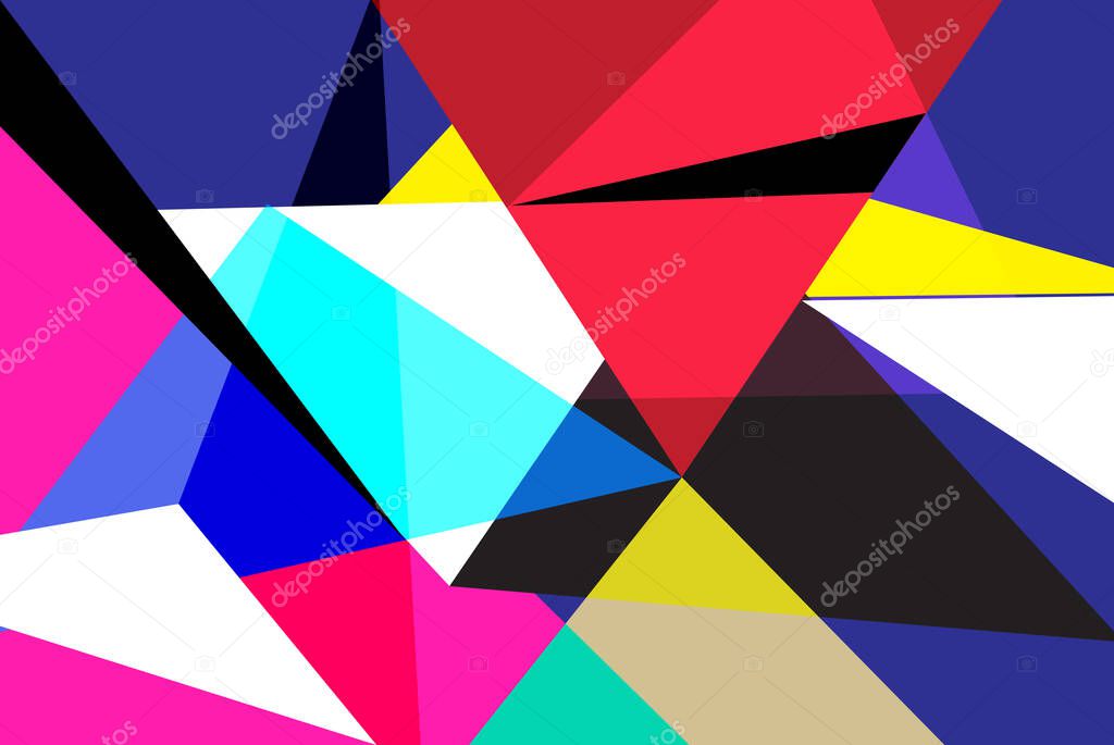Abstract vector background with different geometric elements on a retro background. Design example abstract geometry for a website or poster