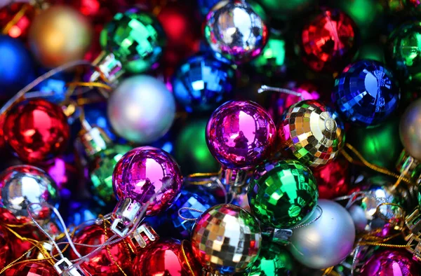 Fényképezés Background Bright Colorful Christmas Glitter Balls Példa Egy Honlap — Stock Fotó