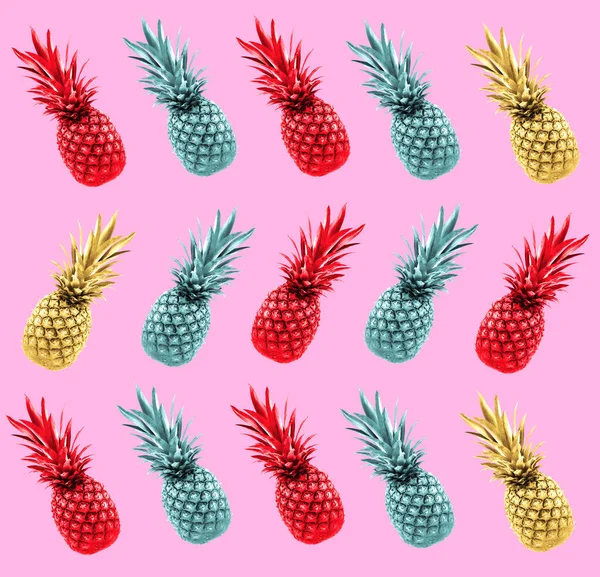 Foto Färgglada Ananas Retrobakgrund Ananas Design För Reklam Eller Webbdesign — Stockfoto