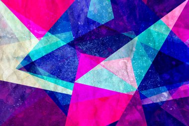 Geometrik nesnelerle farklı şekillerde suluboya retro arkaplan
