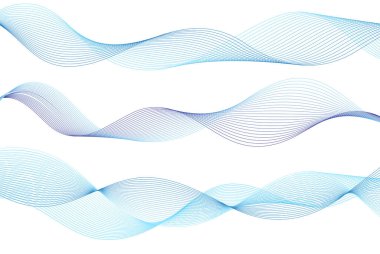 Beyaz arka planda soyut parlak dalga çizgileri. Bir web sitesi veya dergi için dalga tasarımı örneği