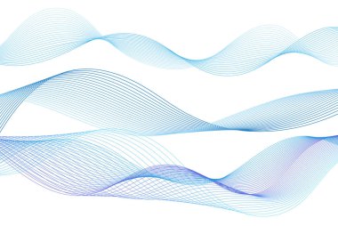 Beyaz arka planda soyut parlak dalga çizgileri. Bir web sitesi veya dergi için dalga tasarımı örneği