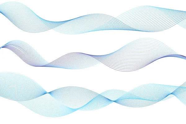 Lignes Ondes Abstraites Couleur Vive Sur Fond Blanc Exemple Conception — Image vectorielle