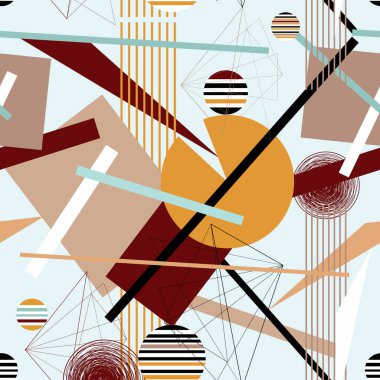 Geometrik nesnelerin soyut çok renkli arkaplanı