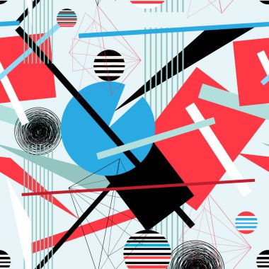 Geometrik nesnelerin soyut çok renkli arkaplanı