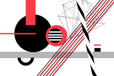 Geometrik nesnelerin soyut çok renkli arkaplanı