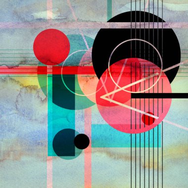 Soyut geometrik suluboya arka planı